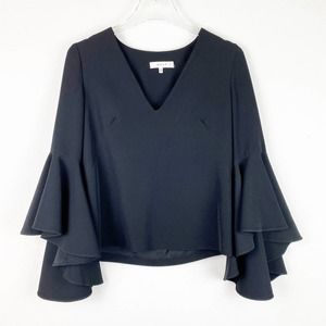 Milly Nicole V Neck Flutter Sleeve Top 2